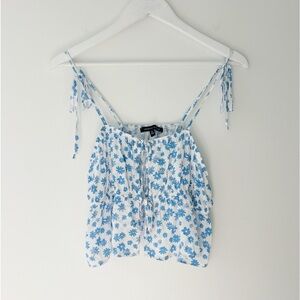 Kendall & Kylie Dainty Floral Tie Tank Top Sz S